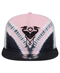 New Era Men's Black/Light Pink Inter Miami Cf Tie-Dye Adjustable Golfer Hat