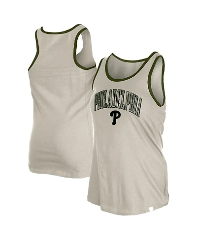 New Era Women's Cream Philadelphia Phillies Armed Forces Tank Top
