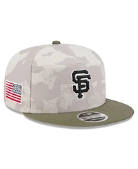 New Era Men's Light Beige/Olive San Francisco Giants 2025 Armed Forces Day Split Panel 9FIFTY Snapback Hat