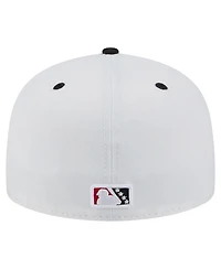 New Era Men's White/Black Carolina Mudcats Authentic Collection 59FIFTY Fitted Hat