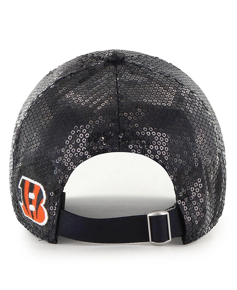 '47 Brand Women's Black Cincinnati Bengals Dazzle Clean Up Adjustable Hat