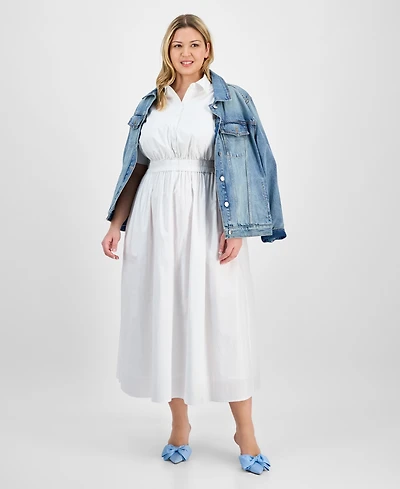 On 34th Trendy Plus Short-Sleeve Popover Shirtdress, Exclusively at Macy's