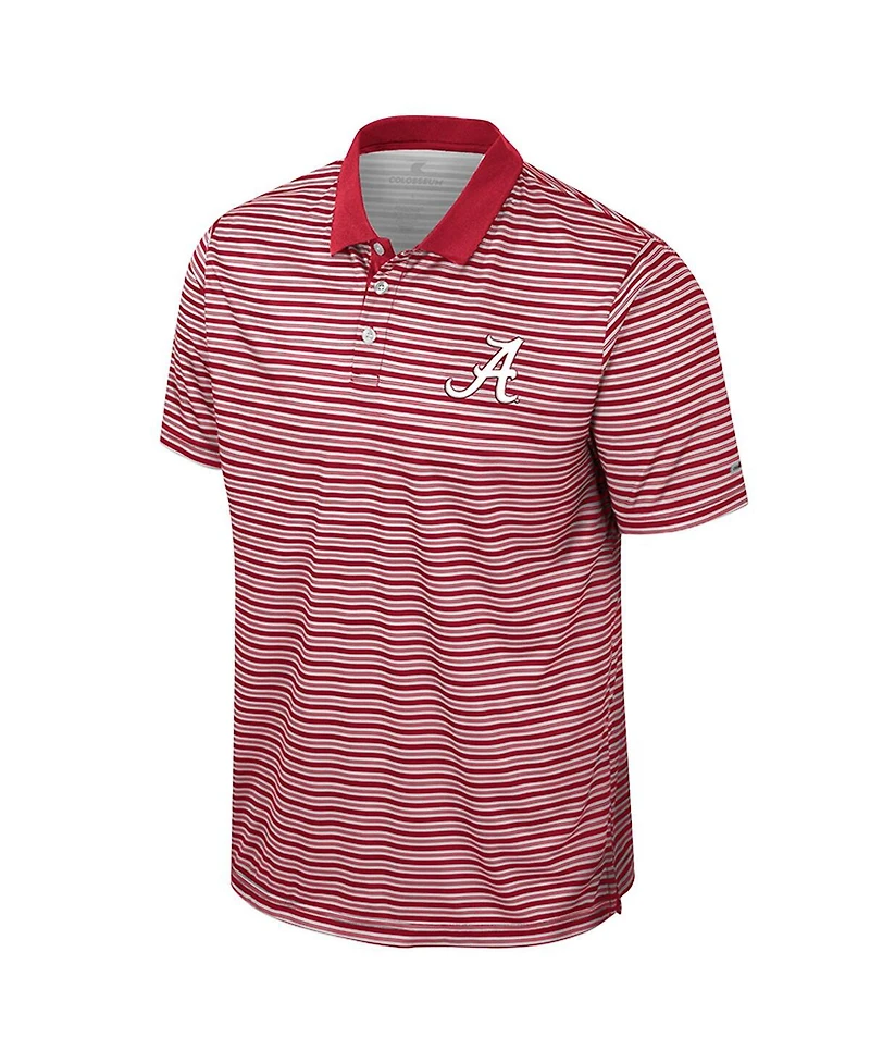 Colosseum Men's Crimson Alabama Crimson Tide Striped Polo Shirt