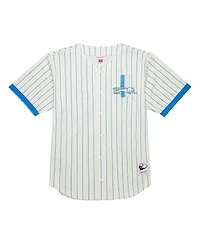 Mitchell & Ness Men's Cream Detroit Lions Final Seconds Vintage Logo Mesh Button-Up Shirt
