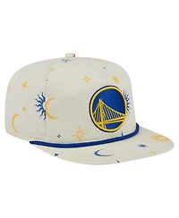 New Era Men's Cream Golden State Warriors Lunar Golfer Snapback Hat