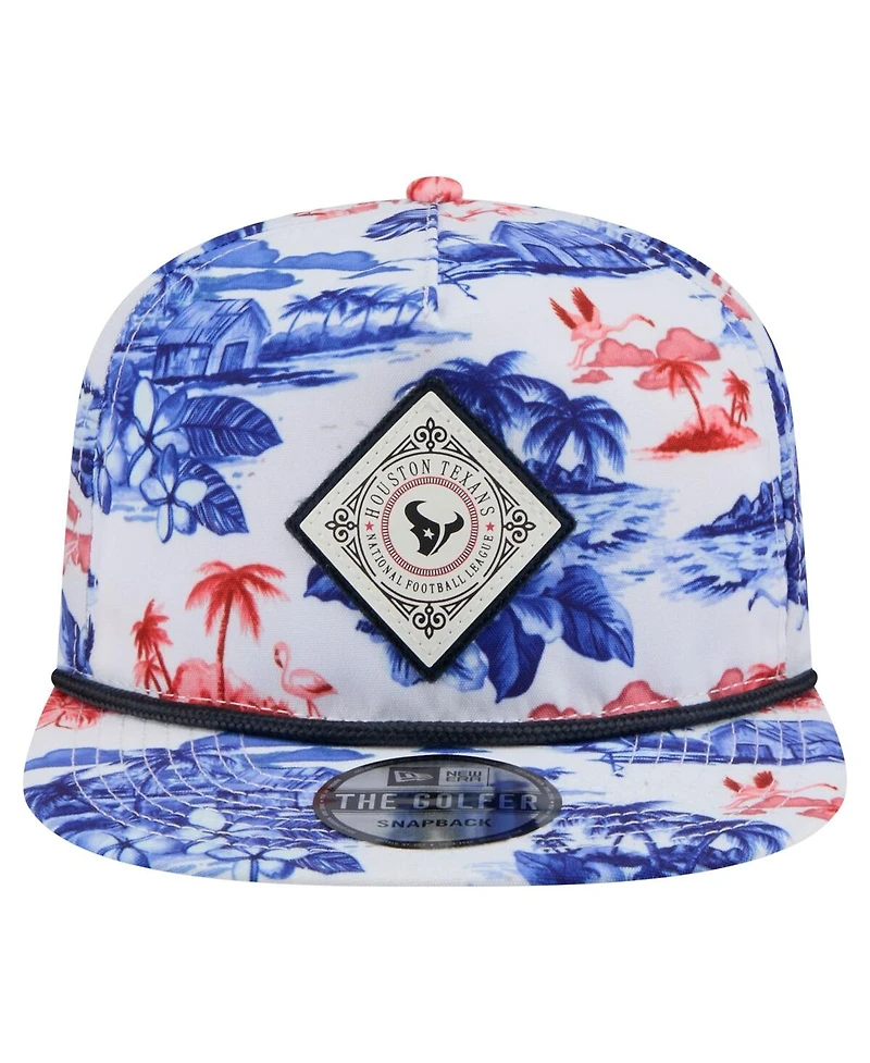 New Era Men's White Houston Texans Adventure Golfer Snapback Hat