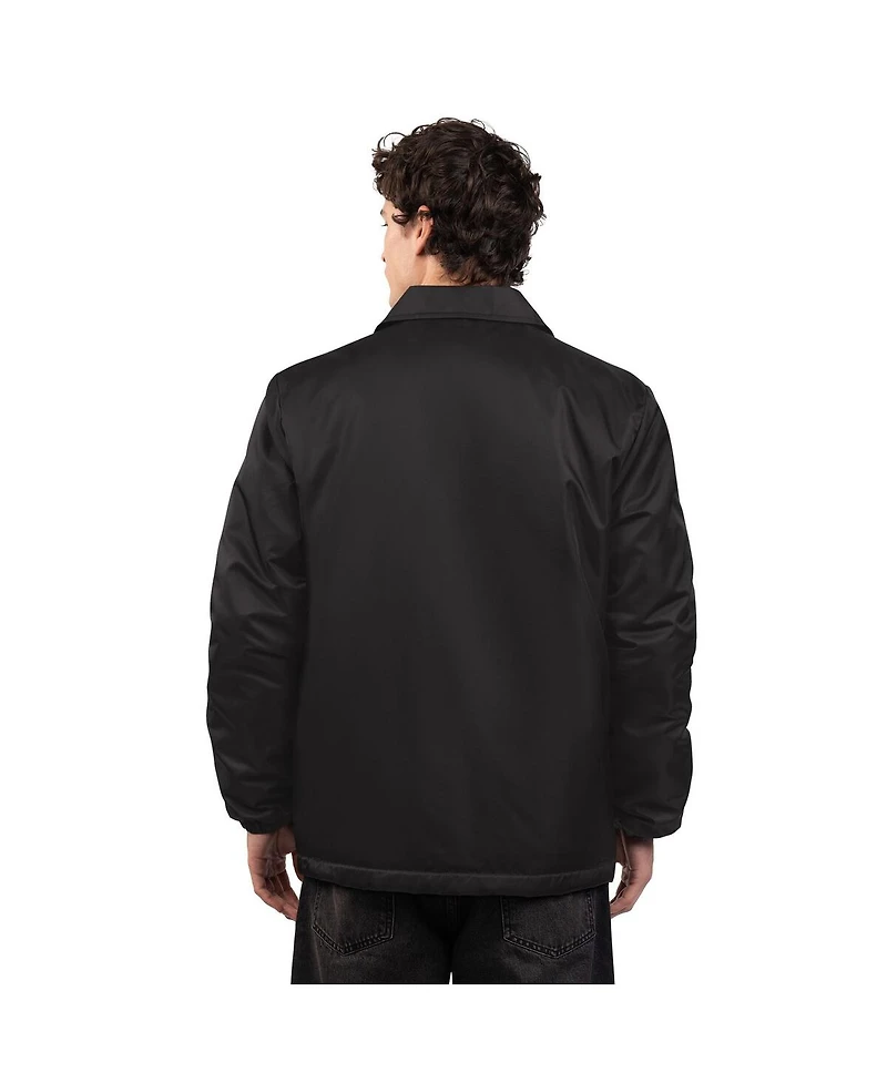 Starter Men's Black New York Mets Full-Snap Coaches Jacket