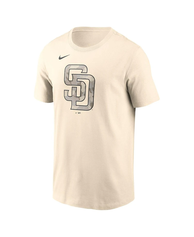 Nike Men's Cream San Diego Padres Camo Logo T-Shirt
