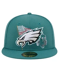 New Era Men's Midnight Green Philadelphia Eagles State Stitch 59FIFTY Fitted Hat