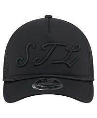 New Era Men's Black St. Louis Cardinals City Initial 9FORTY A-Frame M-Crown Adjustable Trucker Hat