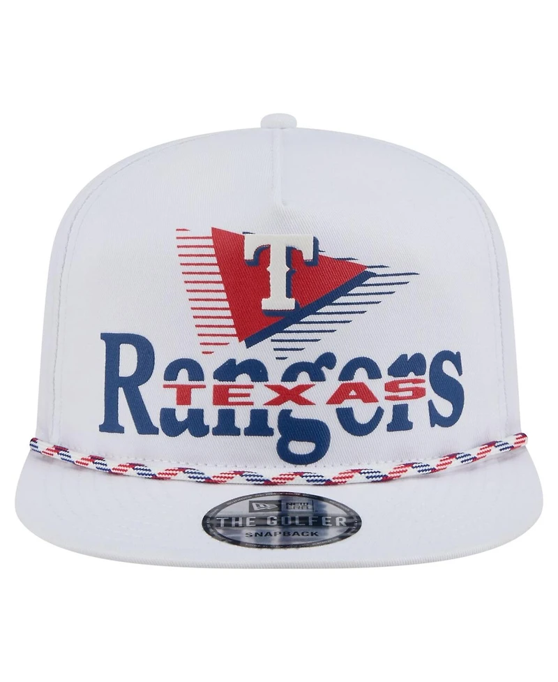 New Era Men's White Texas Rangers Collide Golfer Snapback Hat