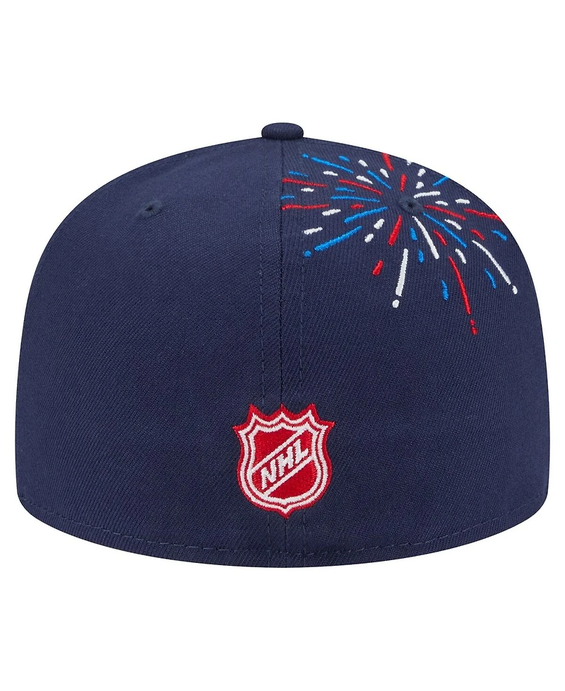 New Era Men's Navy Pittsburgh Penguins Americana Fireworks 59FIFTY Fitted Hat