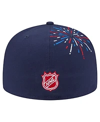 New Era Men's Navy Pittsburgh Penguins Americana Fireworks 59FIFTY Fitted Hat
