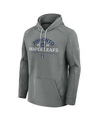 Fanatics Men's Gray Toronto Maple Leaf's 2025 Stanley Cup Playoffs Authentic Pro Rink Fly Fleece Pullover Hoodie