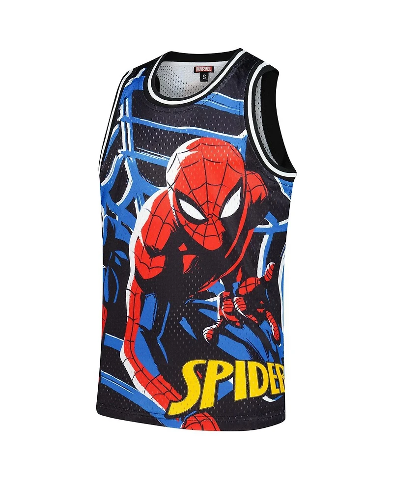 Lids Big Boys and Girls Black Spider-Man Print Mesh Fashion Jersey