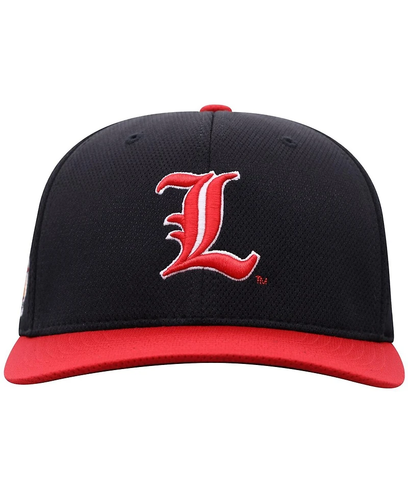 Top of the World Men's Black Louisville Cardinals Reflex Fitted Hat