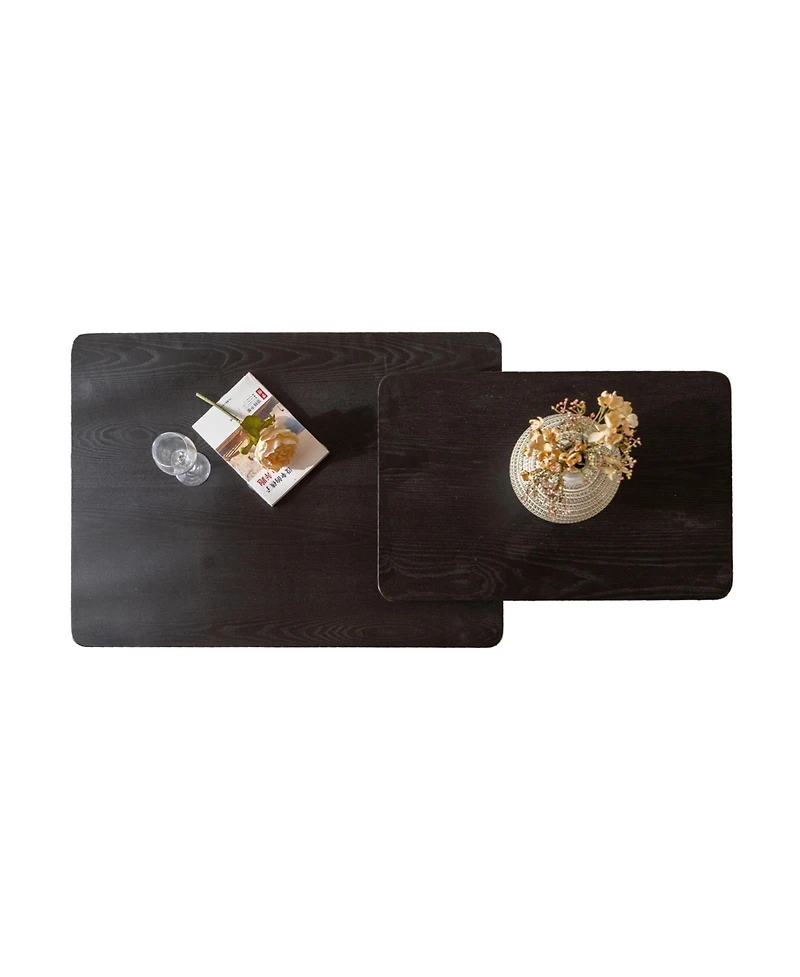 Streamdale Vintage Coffee Table Set with Wood Grain Finish (Set of 2)