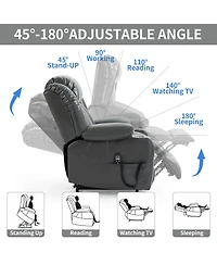 Streamdale Power Lift Massage Recliner Chair with 8 Massage Points, Gray