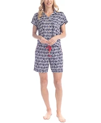 Ocean Pacific Women's Butter-Knit Ribbed Shortie Pajama Set