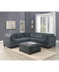 Streamdale Grey Chenille Modular Sectional 6 Piece Set