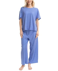 Muk Luks Women's Nautical Ribbed Lounge Pajama Set