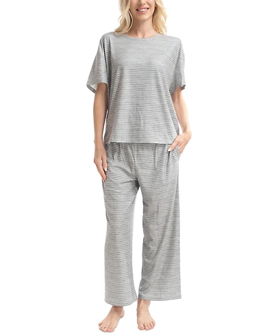 Muk Luks Women's Nautical Ribbed Lounge Pajama Set