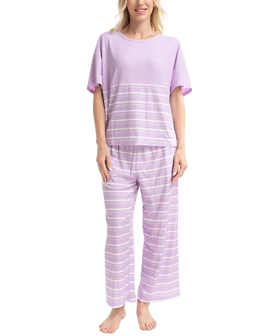 Muk Luks Women's Nautical Ribbed Lounge Pajama Set