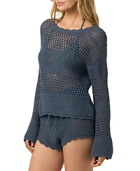 O'Neill Juniors' Consuelo Crochet Bell-Sleeve Top