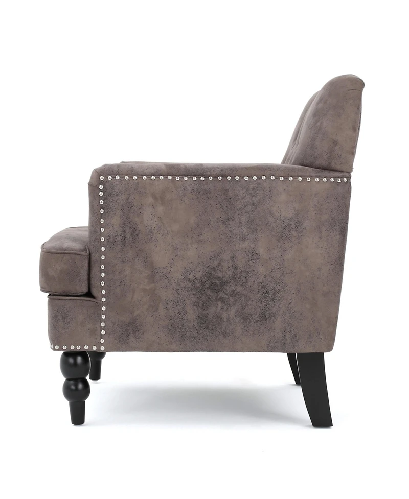 Streamdale Microfiber Club Chair with Nailhead Accents