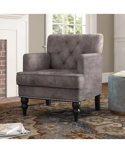 Streamdale Microfiber Club Chair with Nailhead Accents