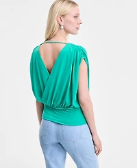 I.n.c. International Concepts Women's Surplice V-Neck Top, Exclusively at Macy's