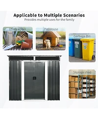 Streamdale 6ft x 5ft Metal Storage Shed (Black/White)