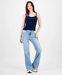 Dollhouse Juniors' Button-Pocket Flare Jeans
