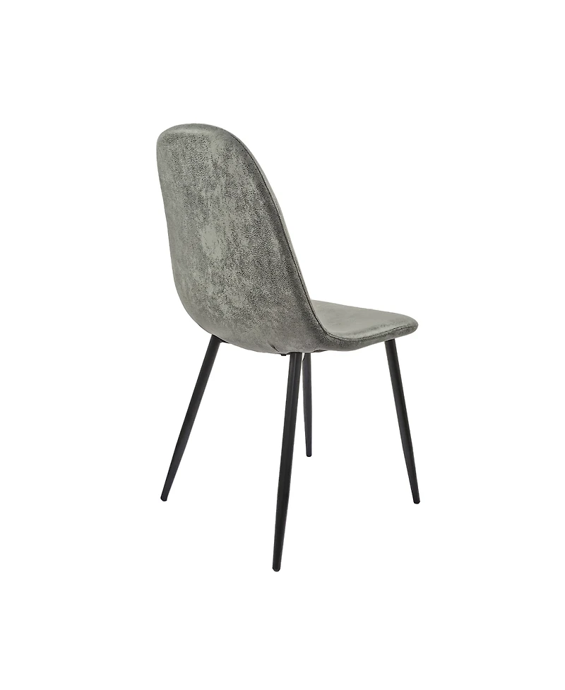 Streamdale 31.5" Round Dining Set Black Table, 4 Suede Chairs