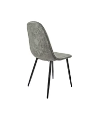 Streamdale 31.5" Round Dining Set Black Table, 4 Suede Chairs