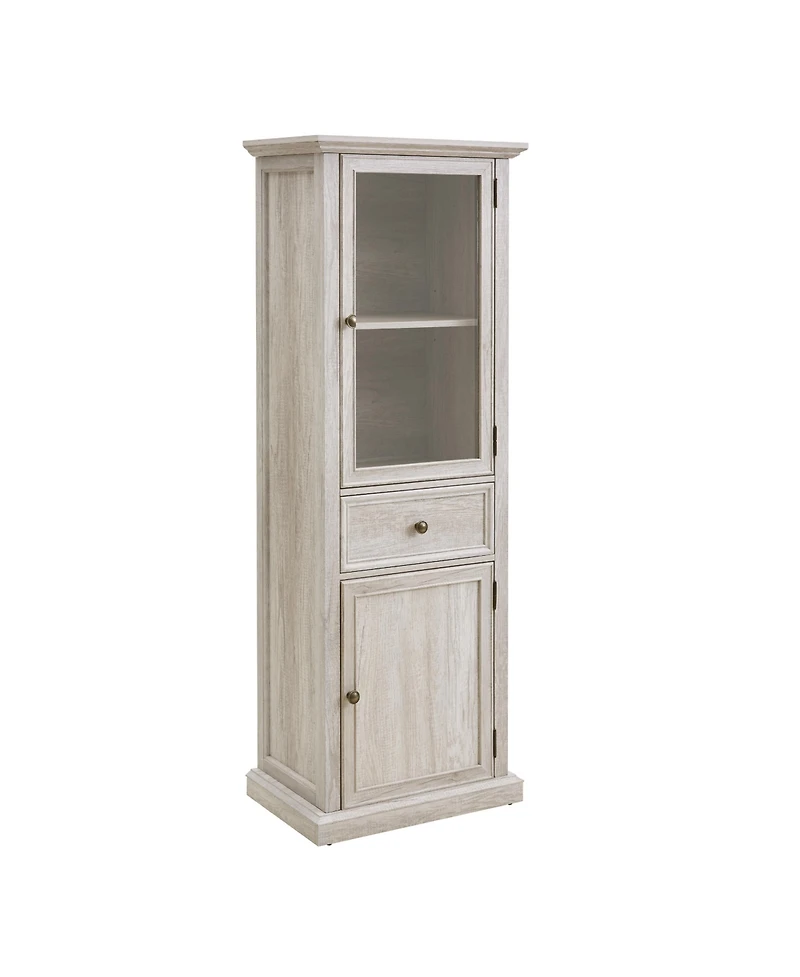 Streamdale Tall Storage Cabinet with Glass Door and Shelves for Home or Office