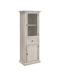 Streamdale Tall Storage Cabinet with Glass Door and Shelves for Home or Office
