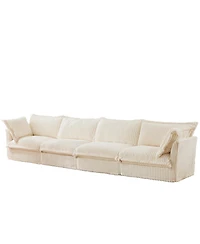 Streamdale Slipcovered 4-Seater Sofa, Extra Deep, Corduroy Fabric Cloud-Like Comfort