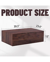 Streamdale Furniture Walnut Wood Grain Coffee Table - Modern Design, Ideal Living Room Accent