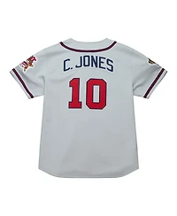 Mitchell & Ness Men's Chipper Jones Gray Atlanta Braves 1995 Throwback Authentic Jersey
