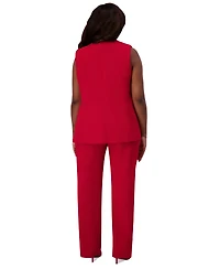 Kasper Notched Collar Open-Front Regular & Plus Sizes Vest Jacket