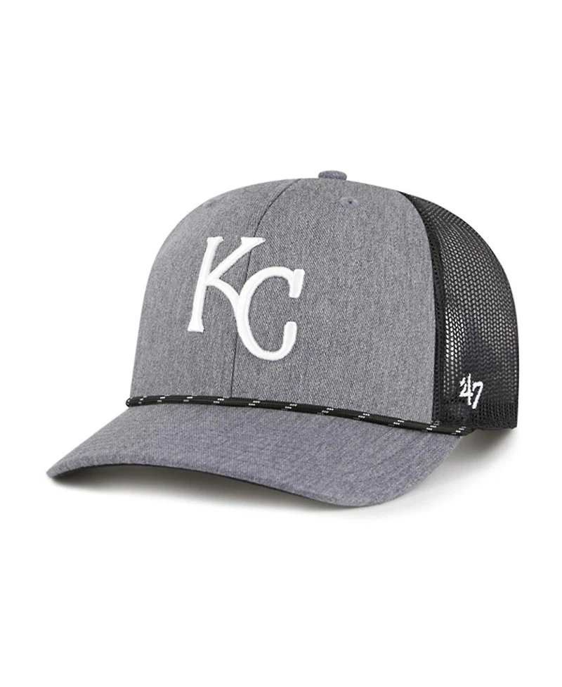 '47 Brand Men's Charcoal Kansas City Royals Carbon Rope Trucker Adjustable Hat