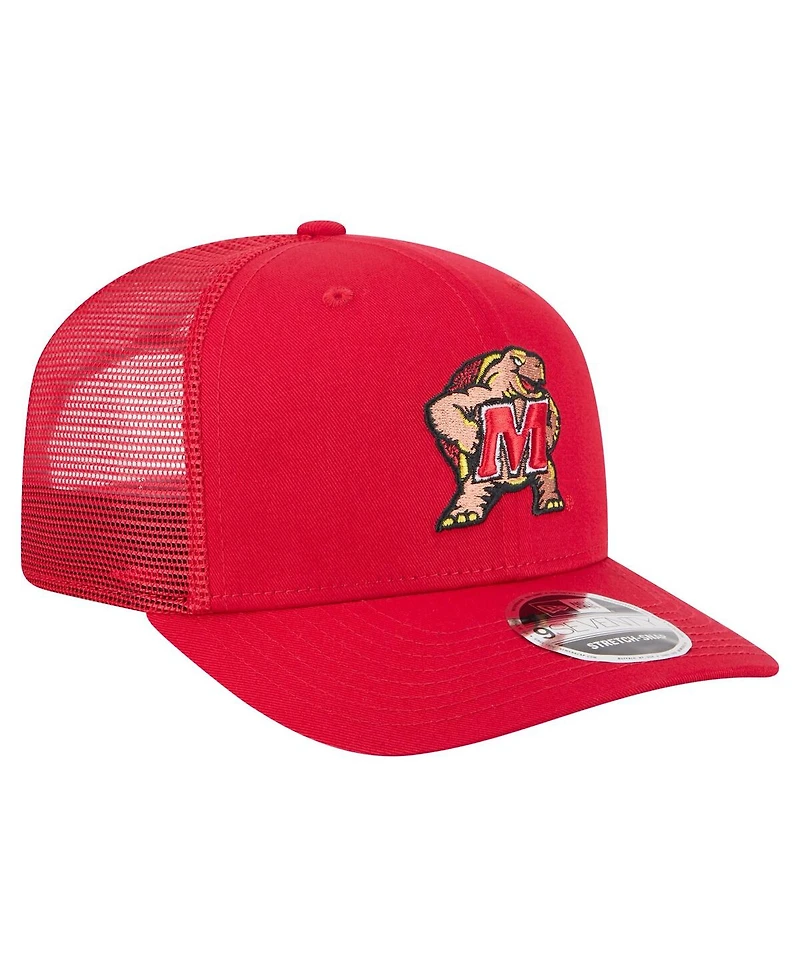 New Era Men's Red Maryland Terrapins Primary 9SEVENTY Trucker Stretch-Snap Hat