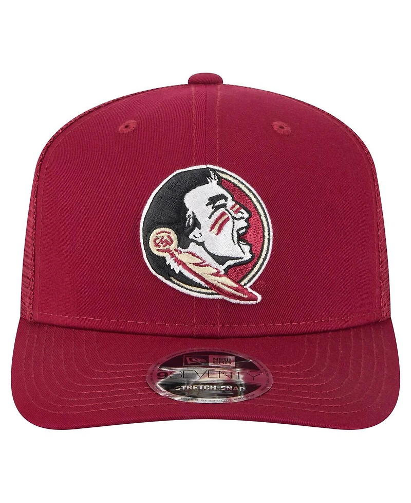 New Era Men's Garnet Florida State Seminoles Primary 9SEVENTY Trucker Stretch-Snap Hat
