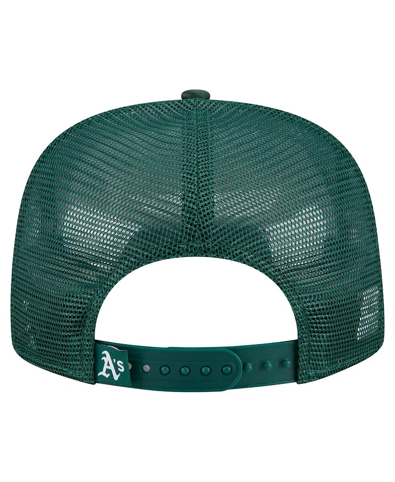 New Era Men's Green Athletics Retro Satin Script Golfer Adjustable Hat