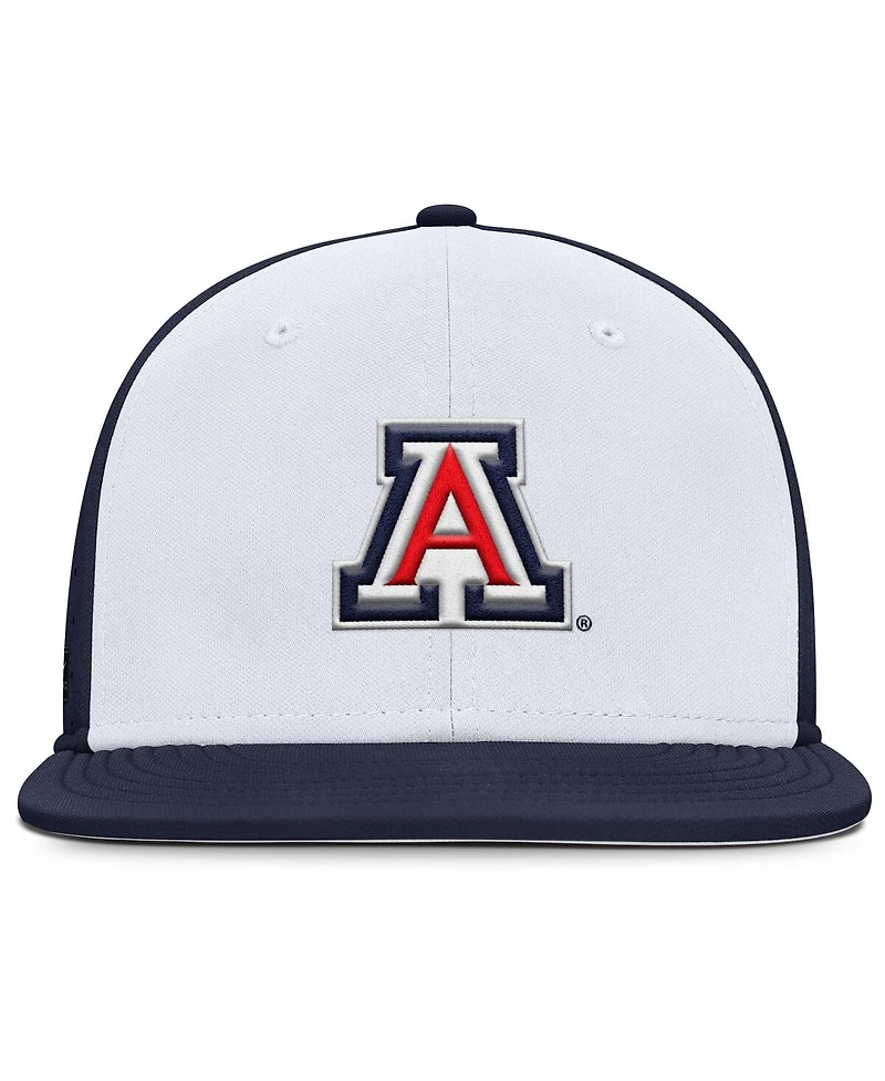 Nike Men's White/Navy Arizona Wildcats On-Field Dugout True Performance Fitted Hat