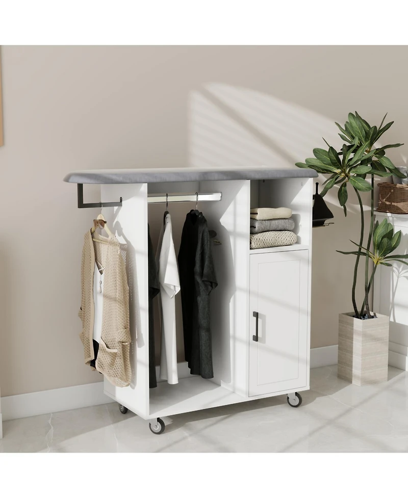 Streamdale Rolling Ironing Cabinet with Wheels Multipurpose Laundry Room Solution
