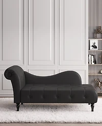 Gold Sparrow 32" Polyester Napa Diamond Tufted Chaise Lounge