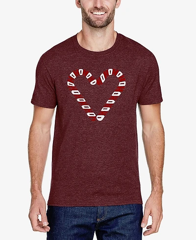 La Pop Art Men's Candy Canes Premium Blend Word T-Shirt