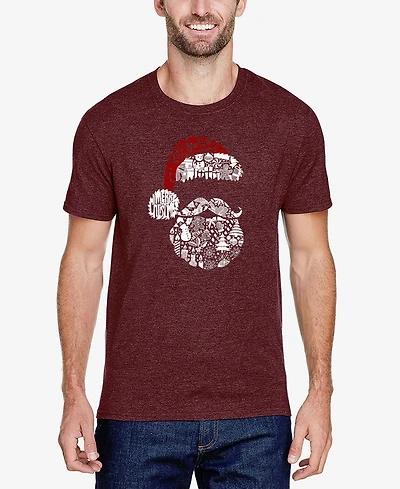 La Pop Art Men's Santa Pics Premium Blend Word T-Shirt